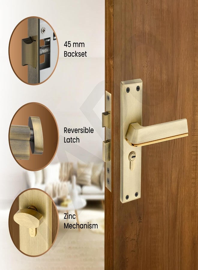 LAPO Door Lock for Home Main Door, Heavy Duty Door Lock Set with Keys 60mm Cylinder, 45x50mm Lockbody - Ideal for Home, Bedroom, Office, Hotel (Antique Finish, 3 Years Warranty) CY-176 - Image 4